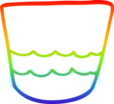 rainbow gradient line drawing cartoon pot vector