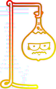 warm gradient line drawing angry cartoon science experiment vector