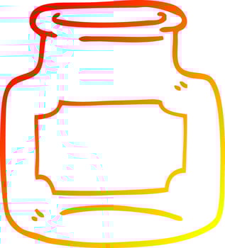 warm gradient line drawing cartoon empty jar vector