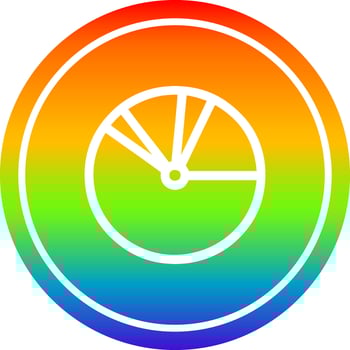 pie chart circular in rainbow spectrum vector