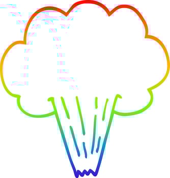 rainbow gradient line drawing cartoon gust of air vector