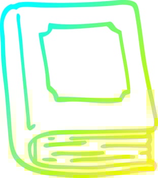 cold gradient line drawing cartoon old book vector