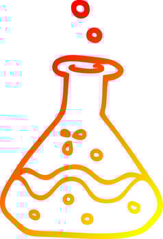 warm gradient line drawing cartoon science experiment vector