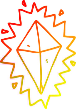 warm gradient line drawing cartoon diamond vector