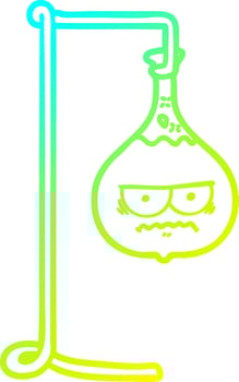 cold gradient line drawing angry cartoon science experiment vector