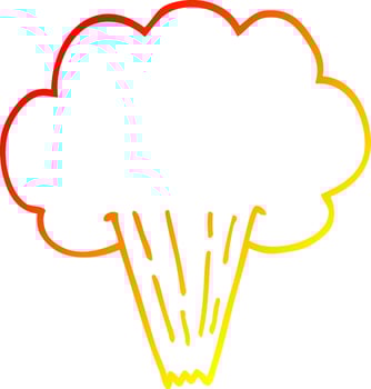 warm gradient line drawing cartoon gust of air vector
