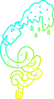 cold gradient line drawing cartoon hosepipe vector