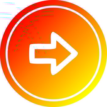 direction arrow circular in hot gradient spectrum vector