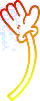 warm gradient line drawing cartoon hand gesture vector