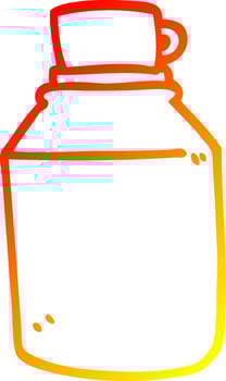 warm gradient line drawing cartoon hot drinks flask vector