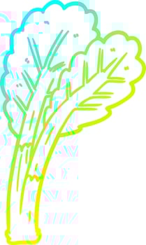 cold gradient line drawing cartoon rhubarb vector