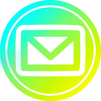 envelope letter circular in cold gradient spectrum vector