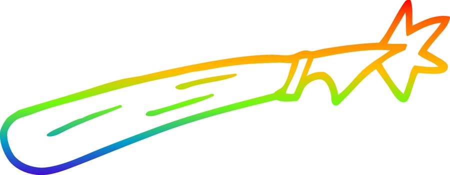 rainbow gradient line drawing cartoon craft knife vector