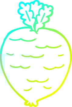 cold gradient line drawing cartoon root vegetable vector