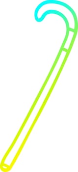 cold gradient line drawing cartoon walking stick vector