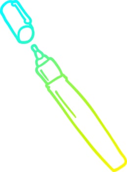 cold gradient line drawing cartoon permanent marker vector