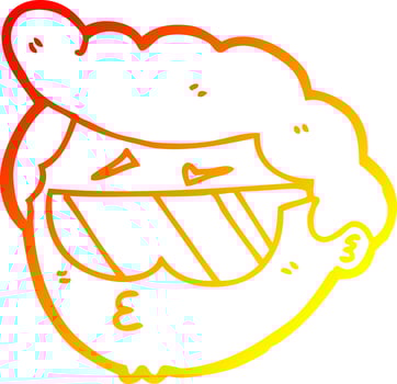 warm gradient line drawing cartoon boy wearing sunglasses vector