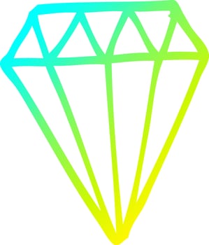 cold gradient line drawing cartoon tattoo diamond vector