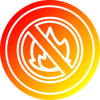no flames circular in hot gradient spectrum vector