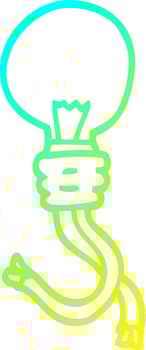 cold gradient line drawing cartoon glowing light bulb vector