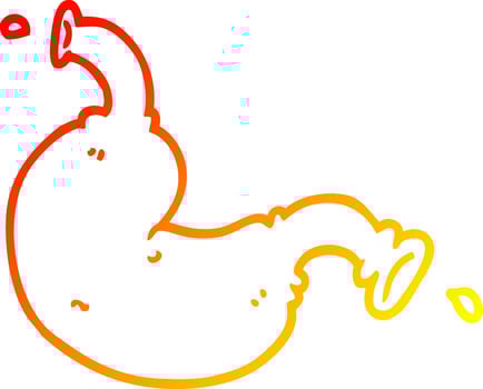 warm gradient line drawing cartoon organ vector