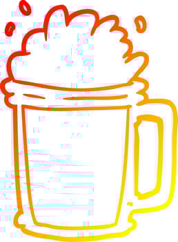 warm gradient line drawing pint of ale vector