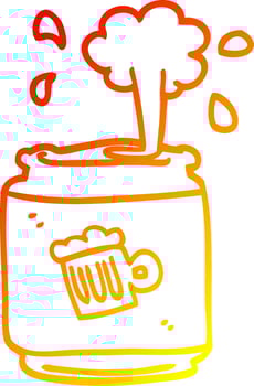 warm gradient line drawing cartoon can of larger vector