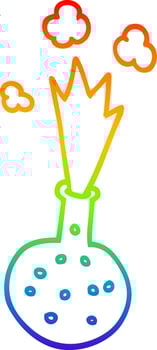 rainbow gradient line drawing cartoon chemical reaction vector