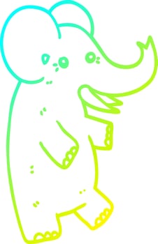 cold gradient line drawing cartoon elephant vector