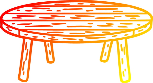 warm gradient line drawing wooden table vector