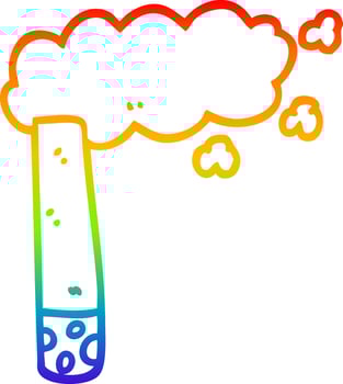 rainbow gradient line drawing cartoon cigarette vector