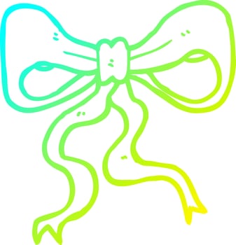 cold gradient line drawing cartoon bow vector