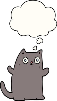cartoon cat and thought bubble vector
