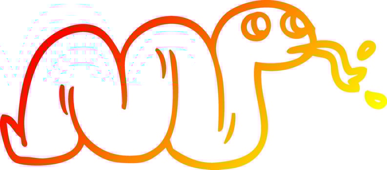 warm gradient line drawing cartoon snake vector