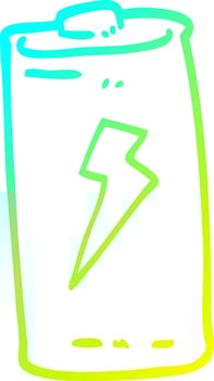 cold gradient line drawing cartoon battery vector