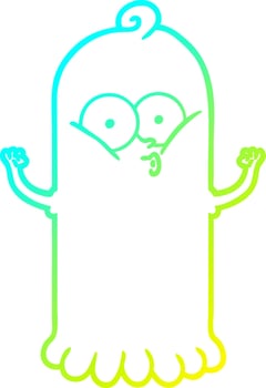 cold gradient line drawing cartoon ghost vector