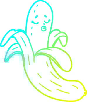 cold gradient line drawing cartoon best quality organic banana vector
