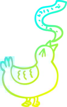 cold gradient line drawing cartoon song bird vector