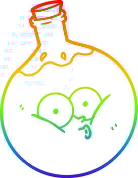 rainbow gradient line drawing cartoon potion vector