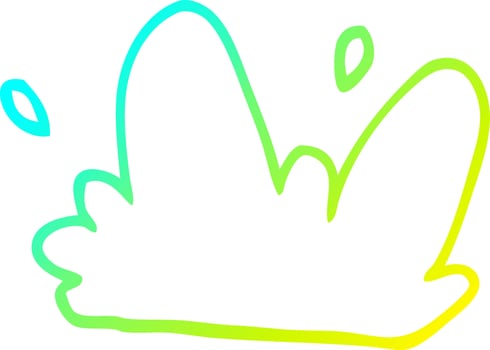 cold gradient line drawing cartoon water splash vector