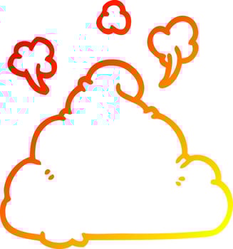 warm gradient line drawing cartoon poop vector