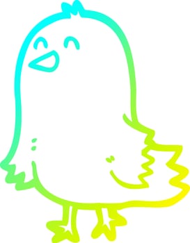 cold gradient line drawing cartoon bird vector