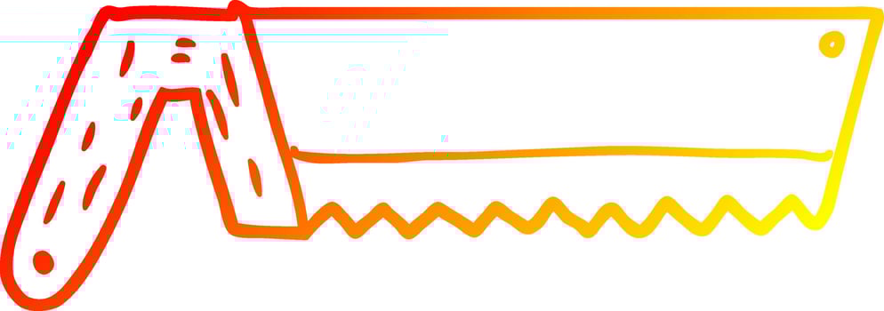 warm gradient line drawing old saw cartoon vector