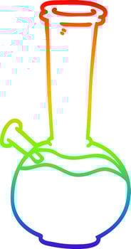 rainbow gradient line drawing cartoon bong vector