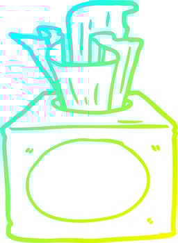 cold gradient line drawing box of tissues vector