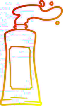 warm gradient line drawing cartoon cream in tube vector
