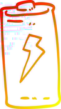warm gradient line drawing cartoon battery vector