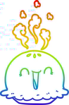 rainbow gradient line drawing cartoon happy pie vector