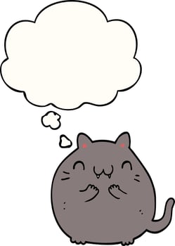 happy cartoon cat and thought bubble vector