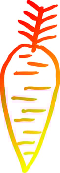 warm gradient line drawing cartoon yellow carrot vector